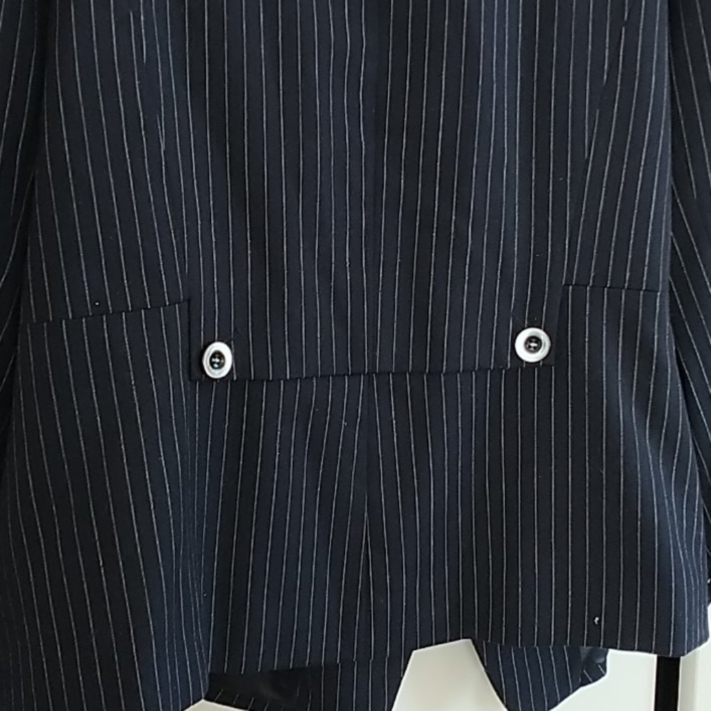 Syms Navy Pinstripe Harve Benard Blazer 26W - Picture 8 of 9